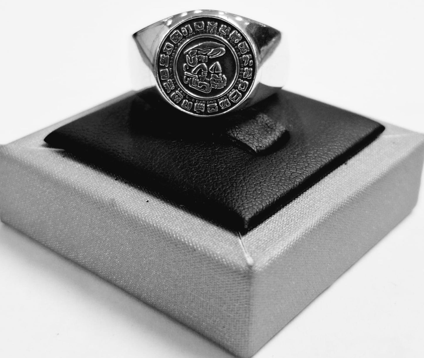 ANILLO CALENDARIO MAYA EN PLATA  LEY 925