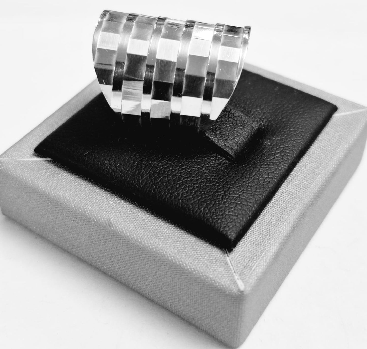 ANILLO DIAMANTADA PLATA LEY 925