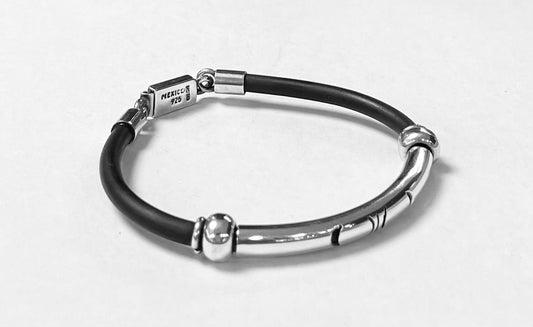 BRAZALETE EN PLATA LEY 925   CON CAHUCHO