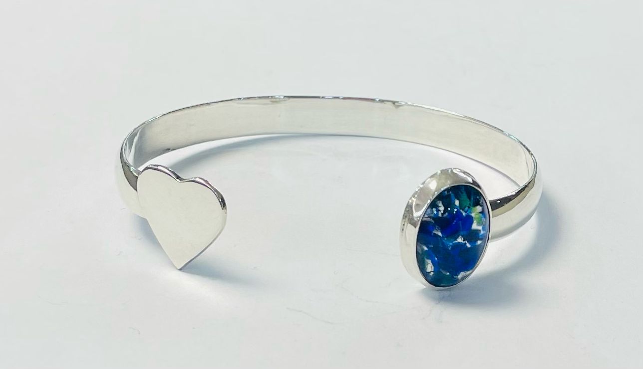 BRAZALETE CON OPALO  EN PLATA LEY 925