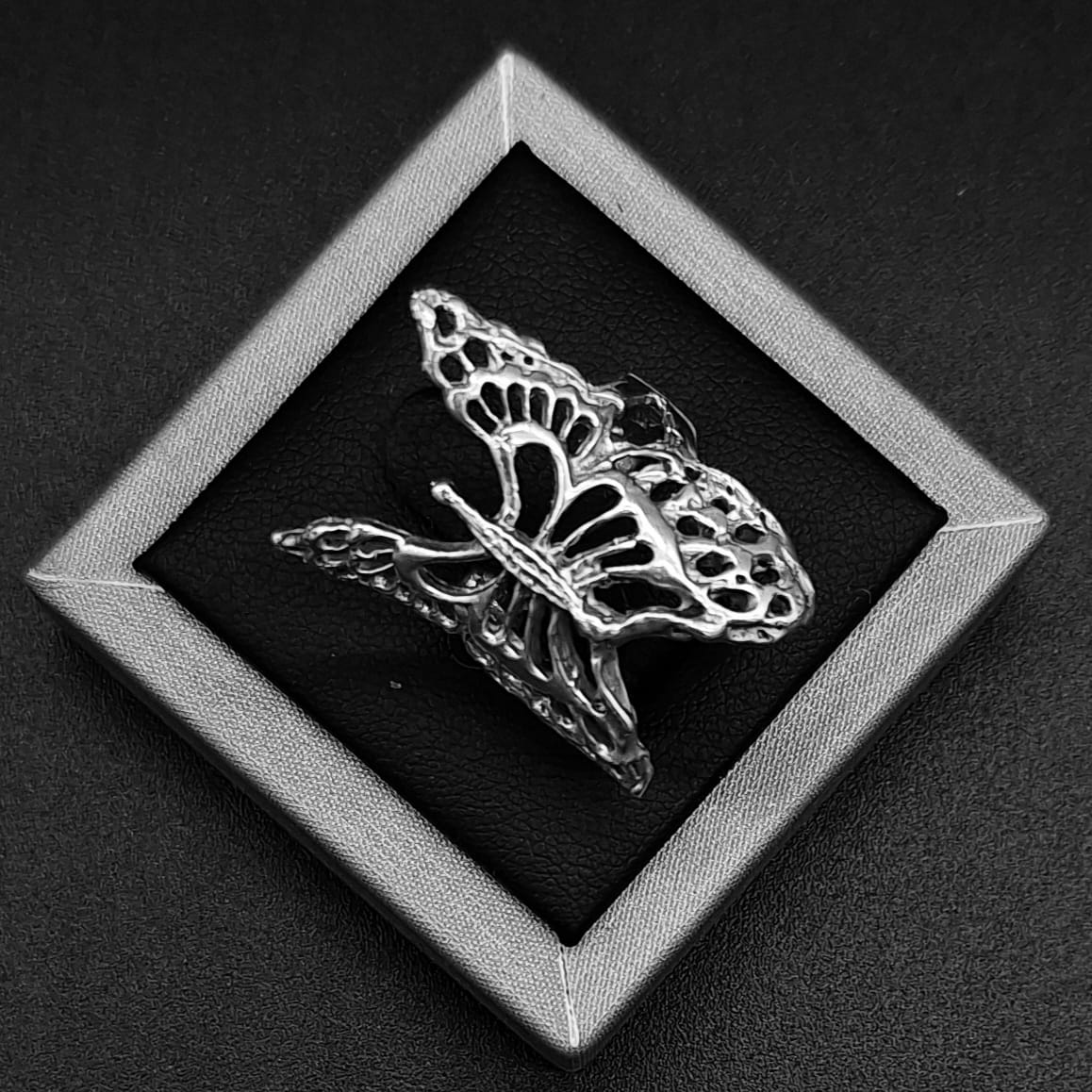 ANILLO PLATA LEY 925, MARIPOSA