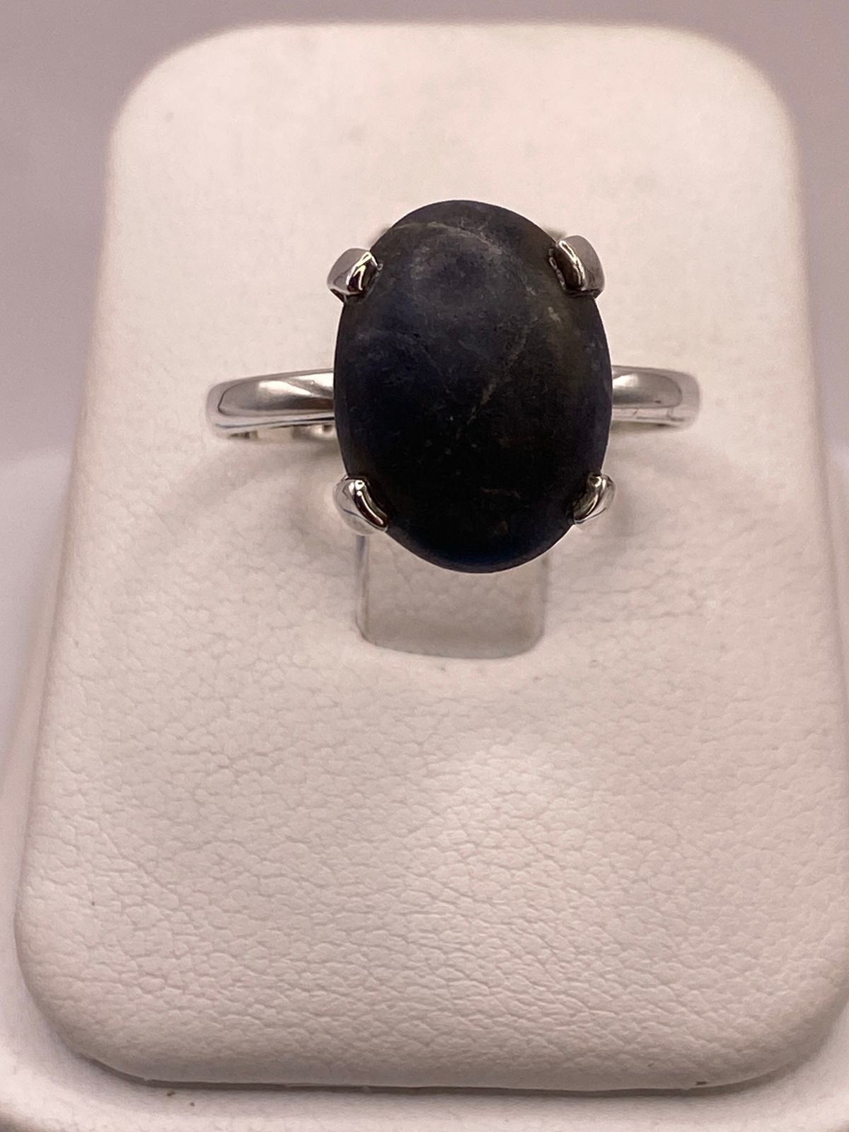 Anillo Artesanal de Plata Ley 925 con Lapislázuli Natural