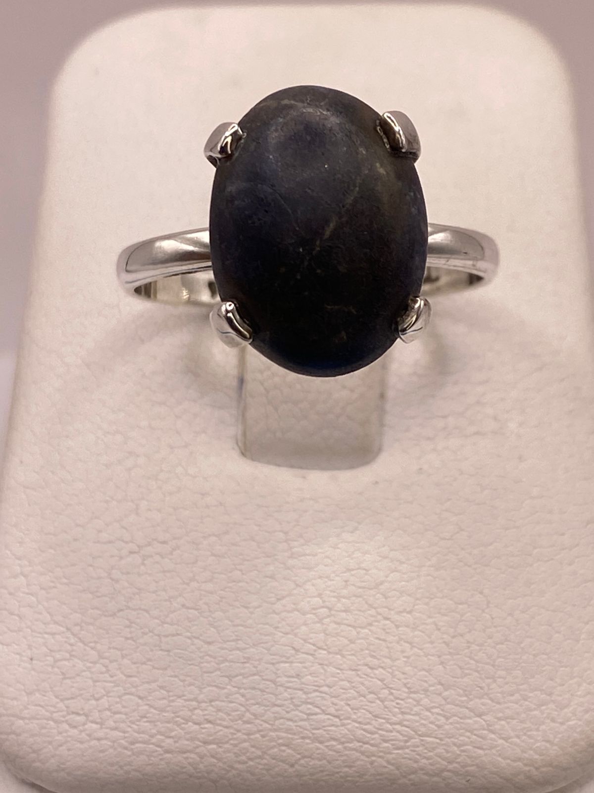 Anillo Artesanal de Plata Ley 925 con Lapislázuli Natural