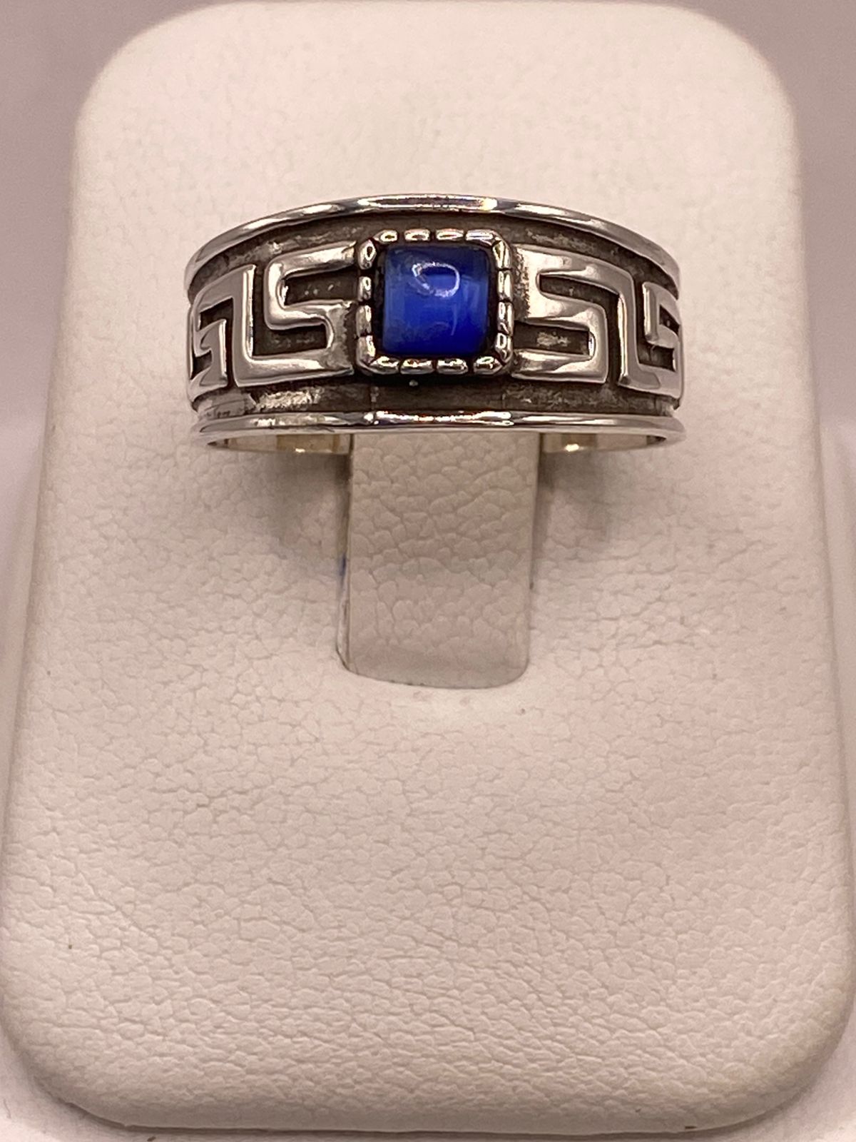 Anillo Artesanal de Plata Ley 925 con Lapislázuli Natural