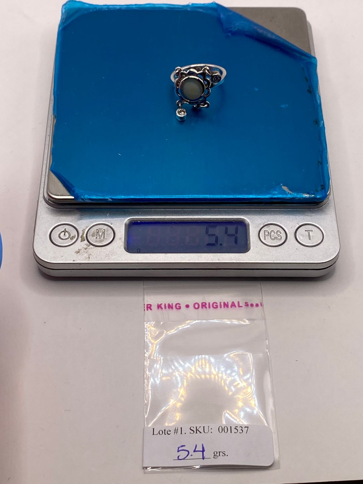 Anillo Artesanal de Plata Ley 925 con Nácar Natural