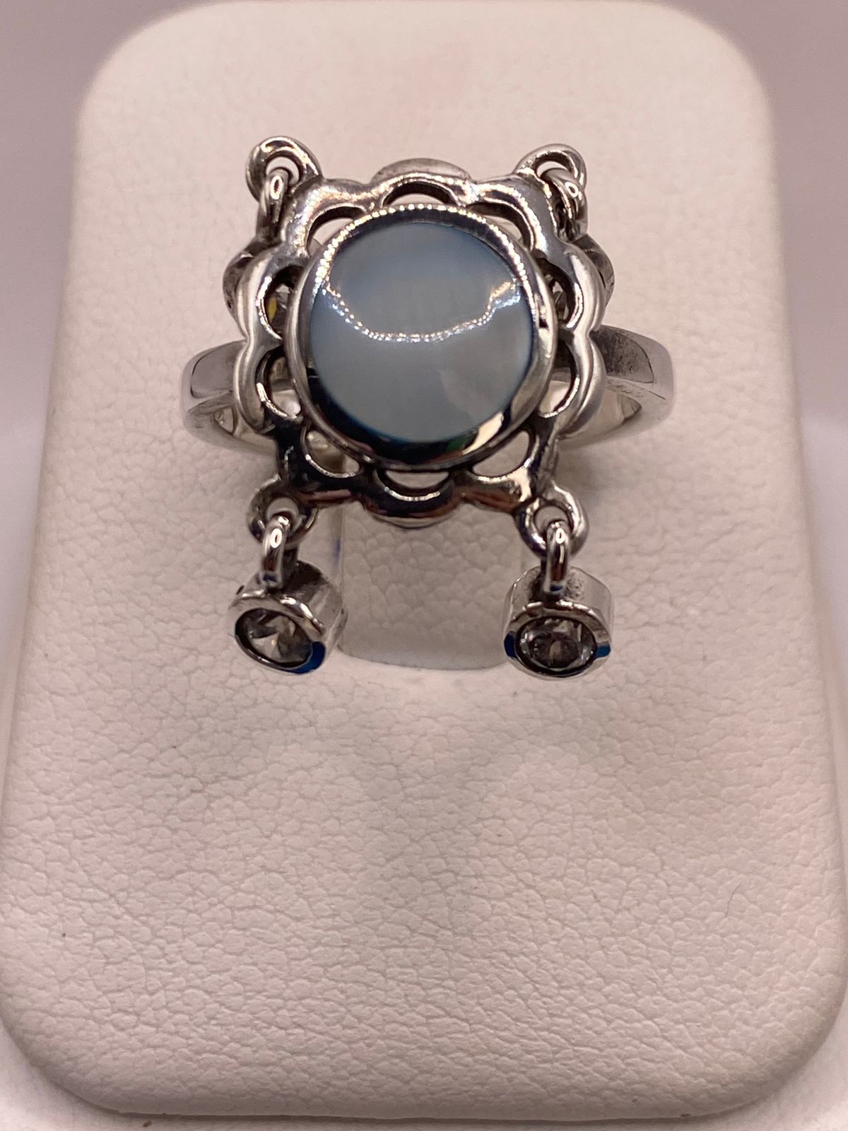 Anillo Artesanal de Plata Ley 925 con Nácar Natural
