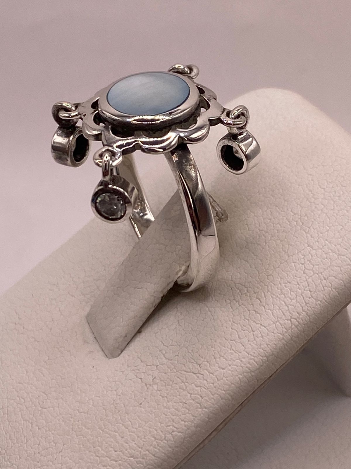 Anillo Artesanal de Plata Ley 925 con Nácar Natural