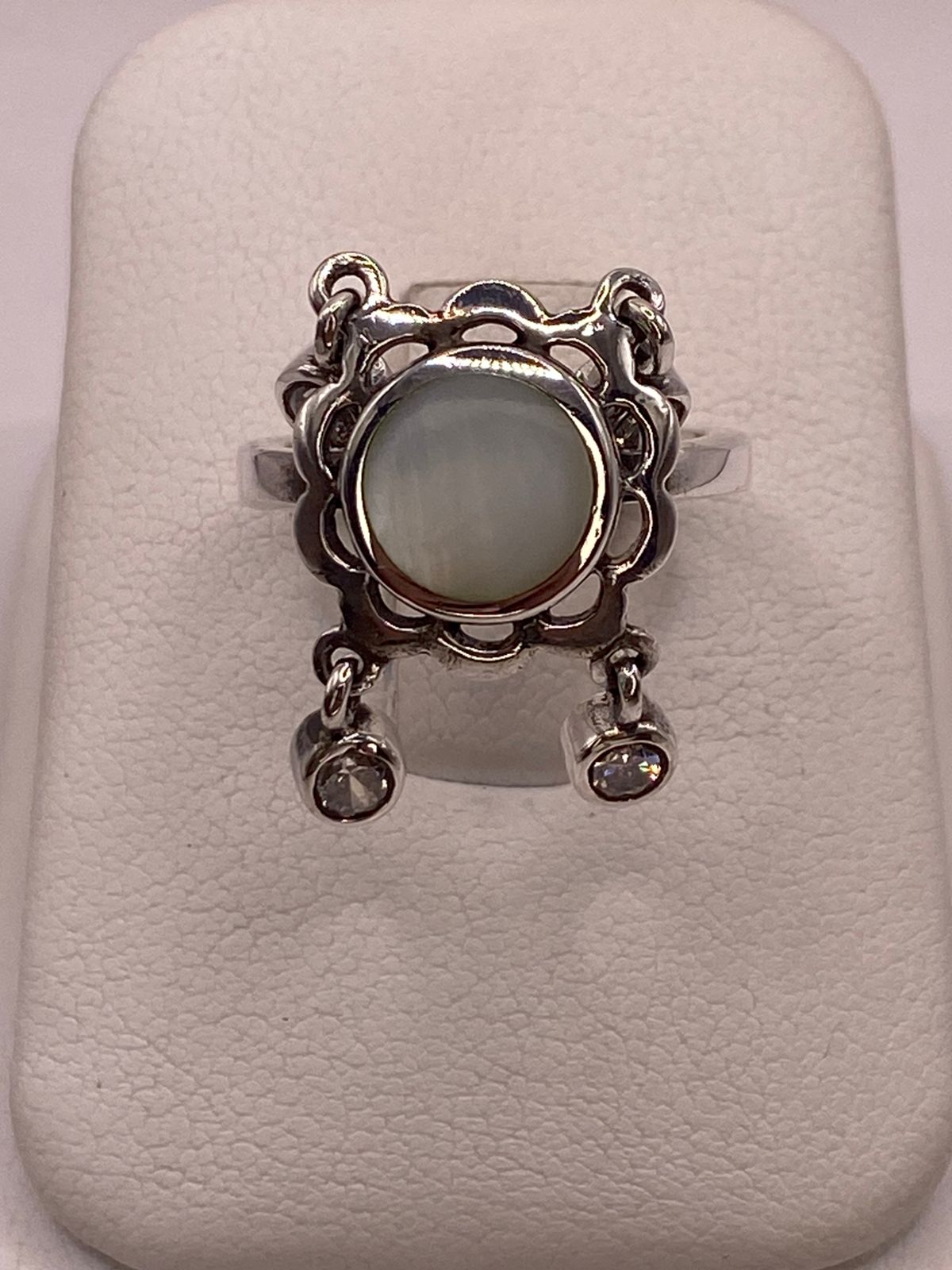 Anillo Artesanal de Plata Ley 925 con Nácar Natural