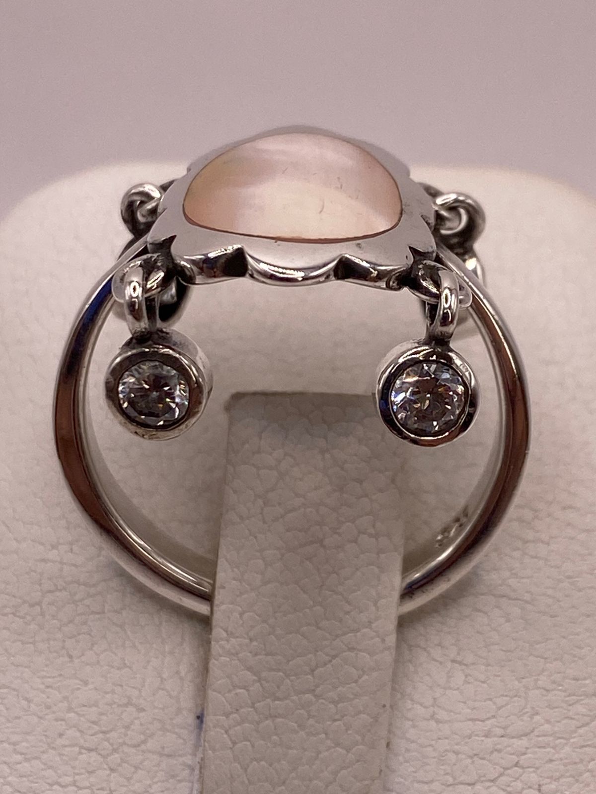 Anillo Artesanal de Plata Ley 925 con Nácar Natural
