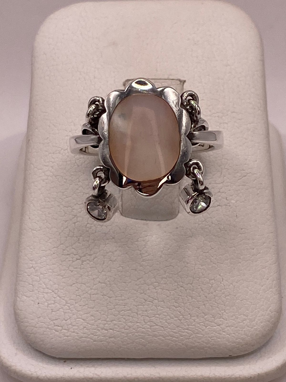 Anillo Artesanal de Plata Ley 925 con Nácar Natural