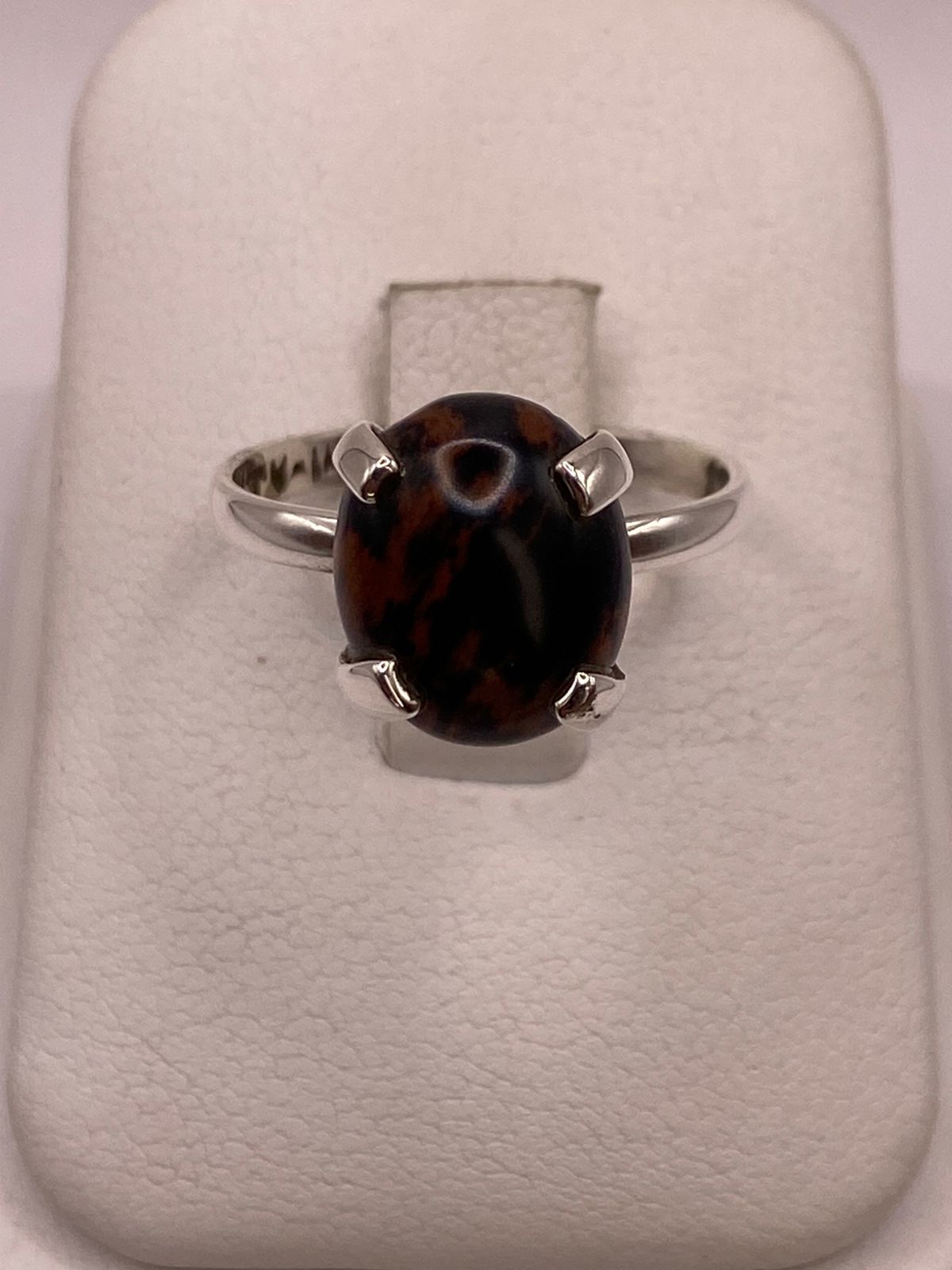 Anillo Artesanal de Plata Ley 925 con Ojo de Tigre Natural