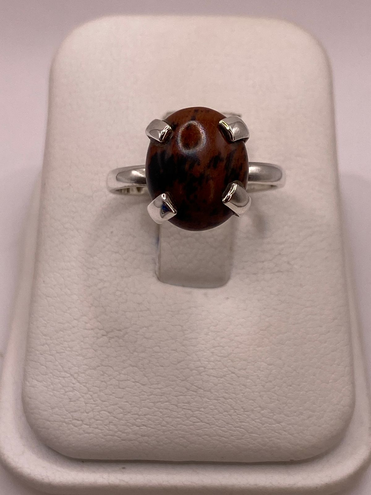 Anillo Artesanal de Plata Ley 925 con Ojo de Tigre Natural