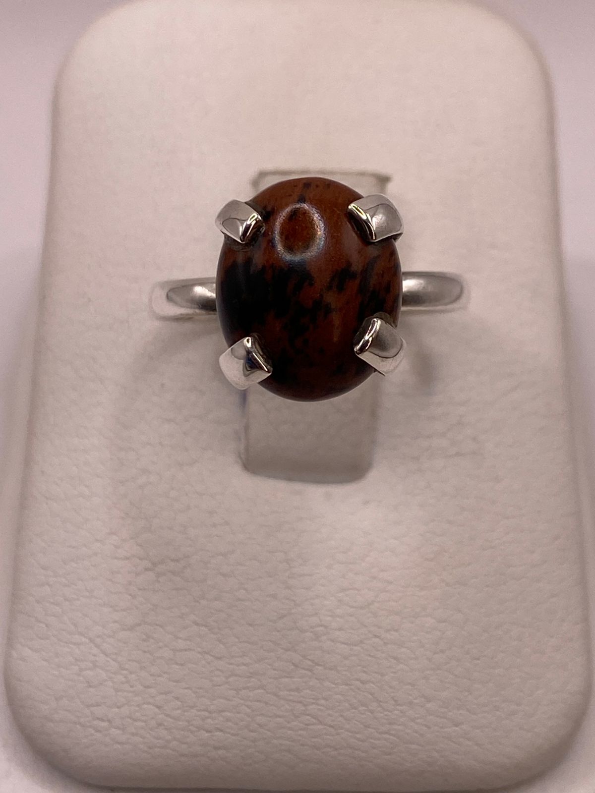 Anillo Artesanal de Plata Ley 925 con Ojo de Tigre Natural