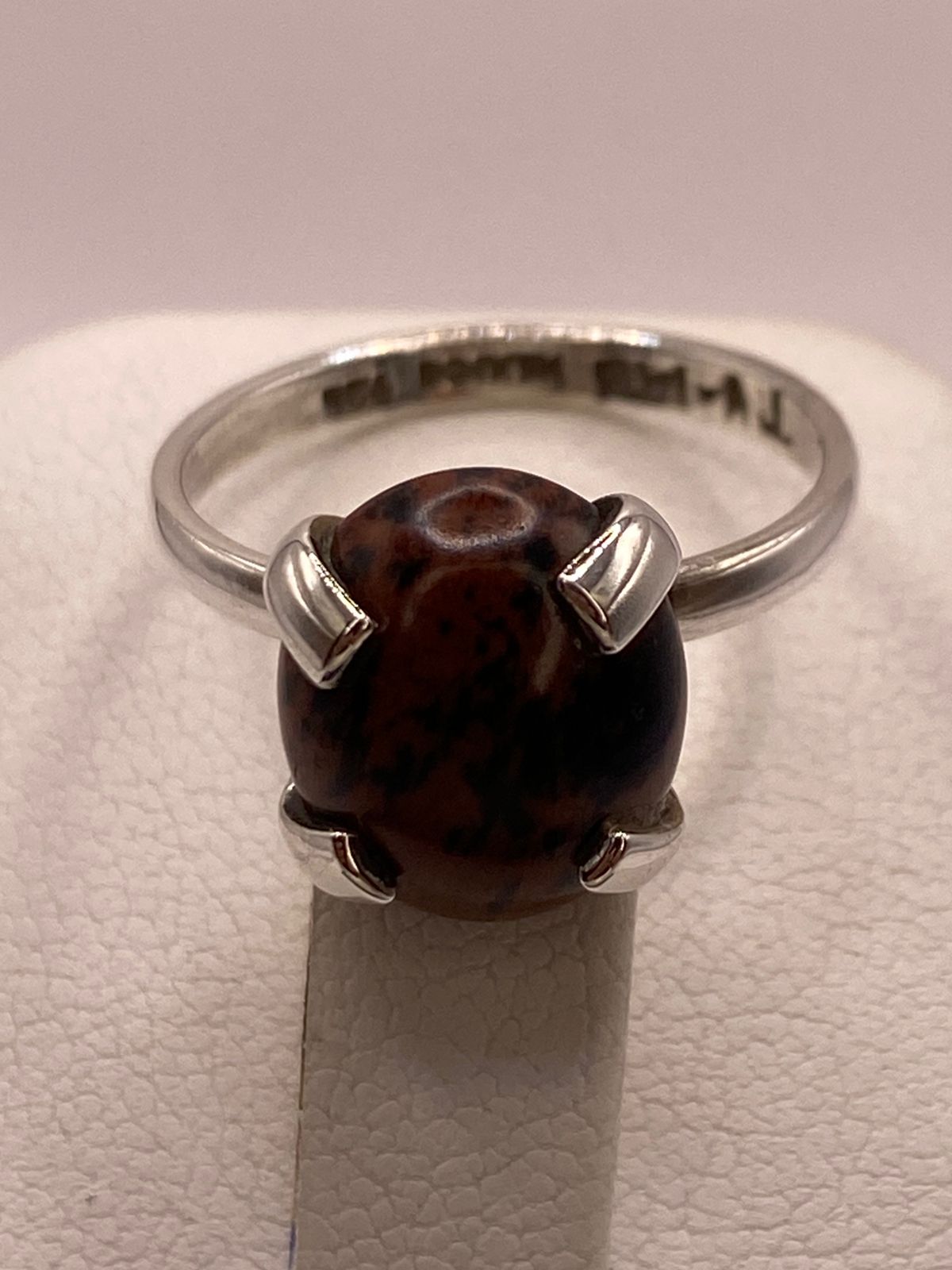 Anillo Artesanal de Plata Ley 925 con Ojo de Tigre Natural