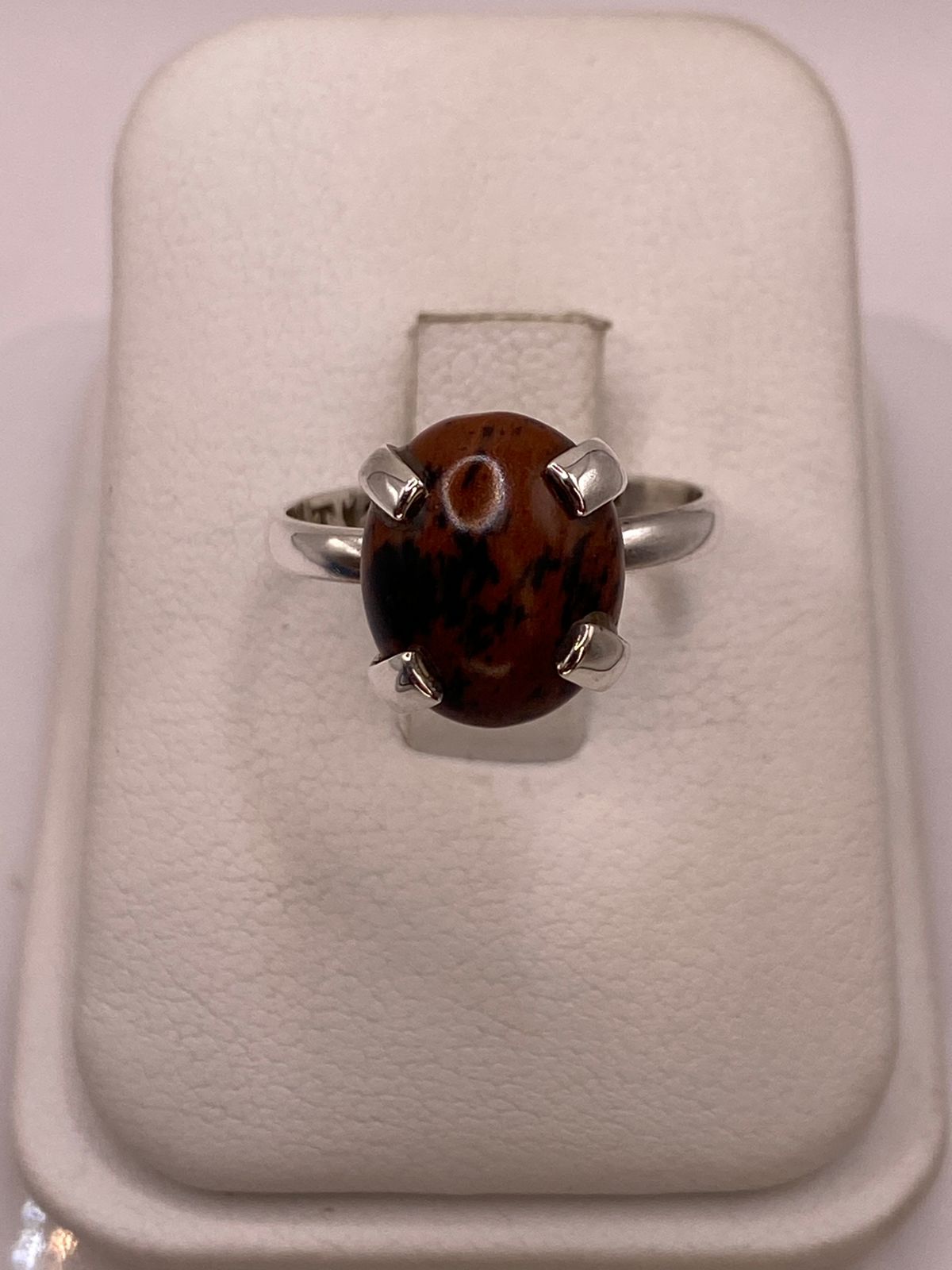 Anillo Artesanal de Plata Ley 925 con Ojo de Tigre Natural