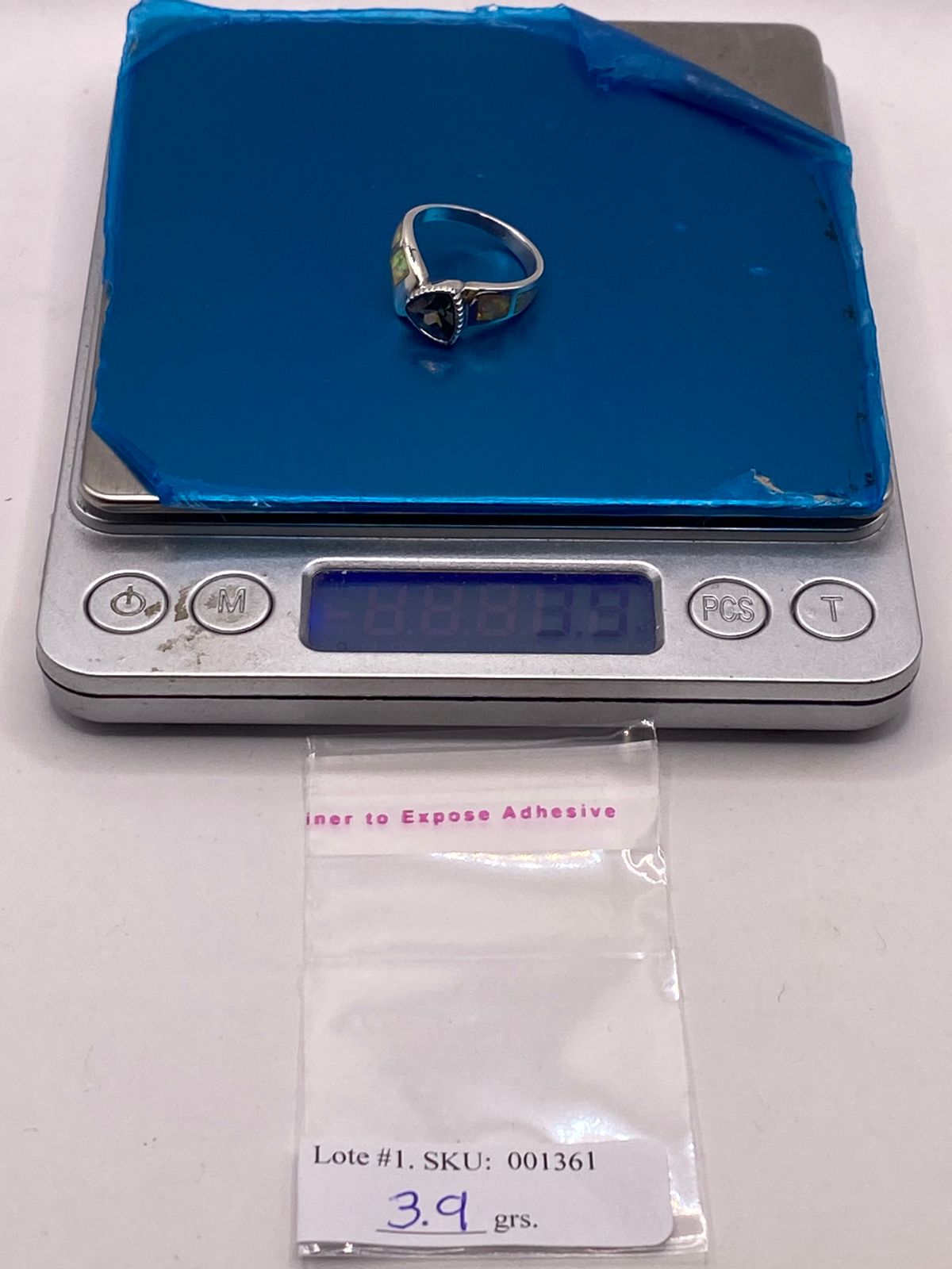 Anillo Artesanal de Plata Ley 950 con Ópalo de Fuego y Zirconia