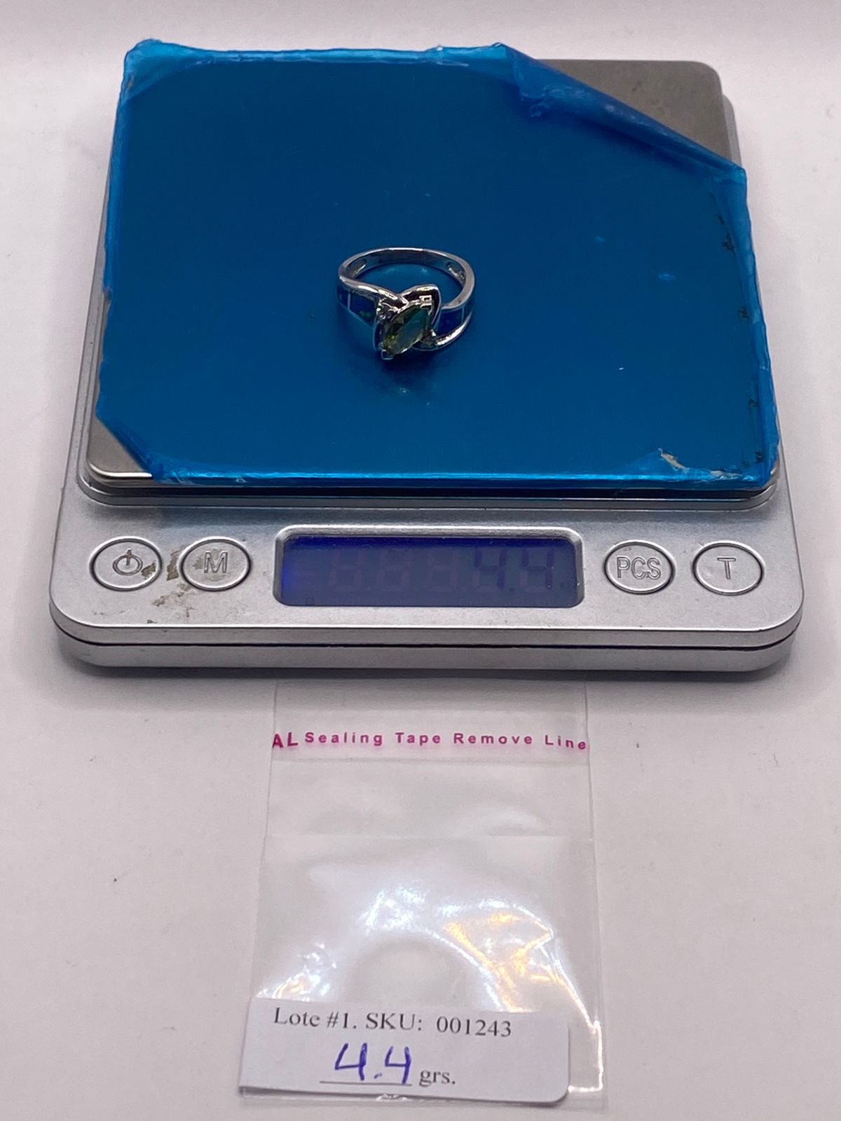 ANILLO BYPASS ÓPALO AZUL & ZIRCONIA  PERIDOTO  PLATA 925