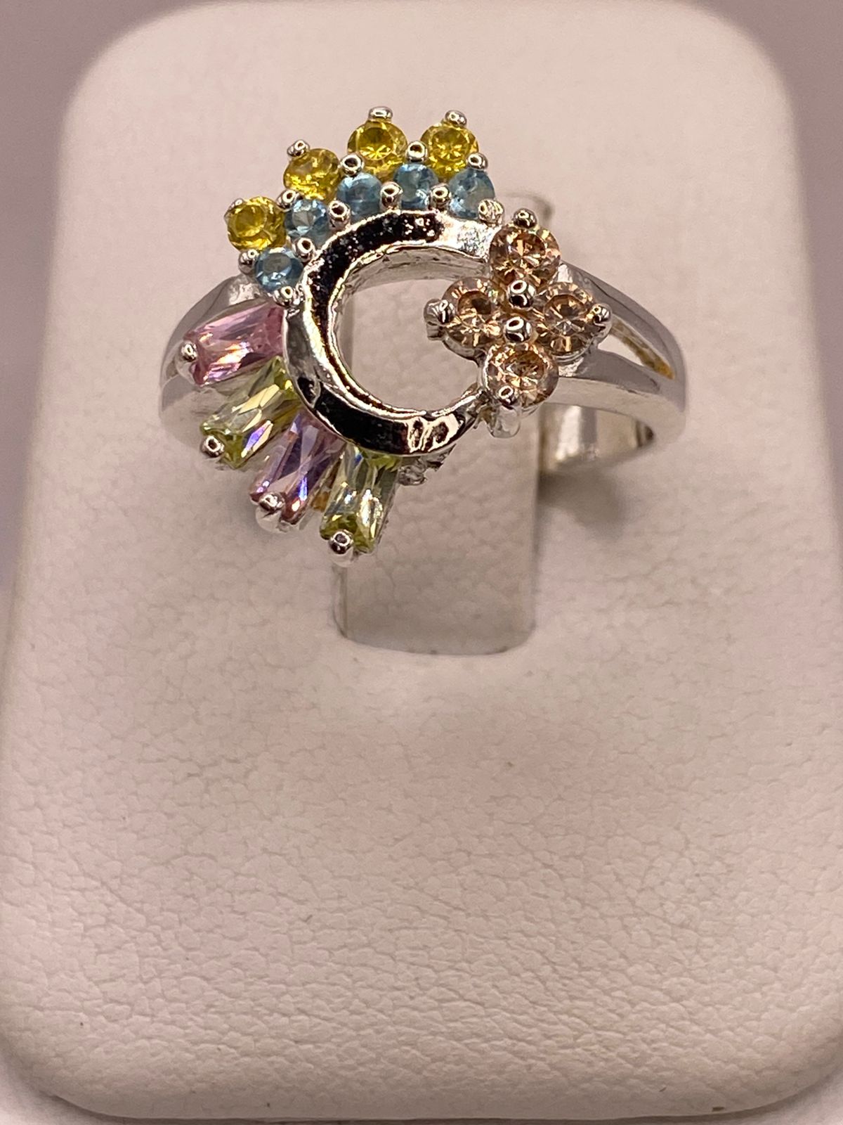 Anillo Circular Multicolor de Plata 925 con Zirconias