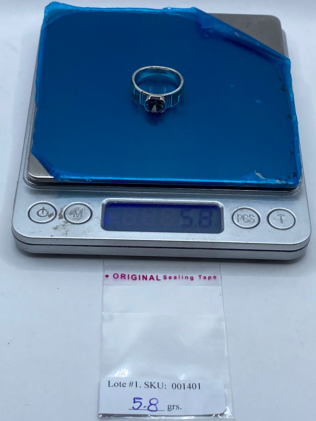 Anillo Contemporáneo de Plata .950 con Ópalo de Fuego y Zirconia Tornasol