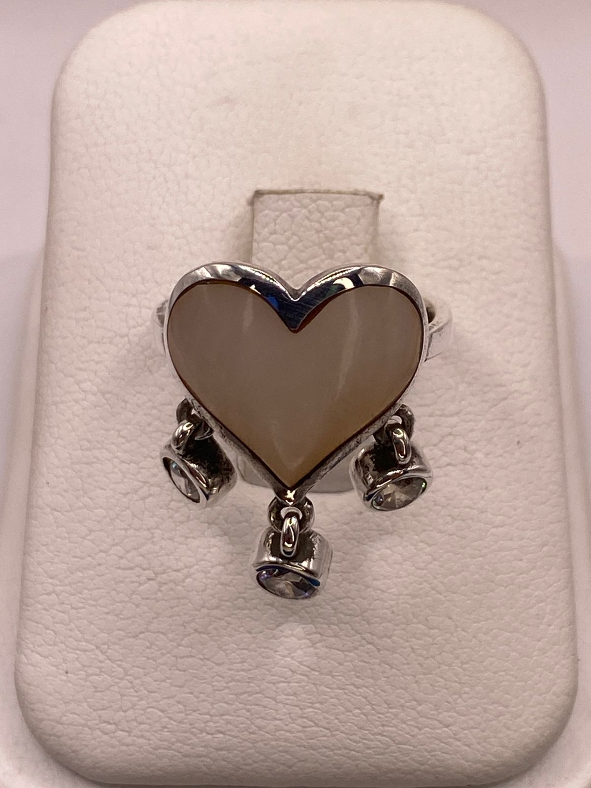 Anillo Corazón Artesanal de Plata Ley 925 con Nácar Natural