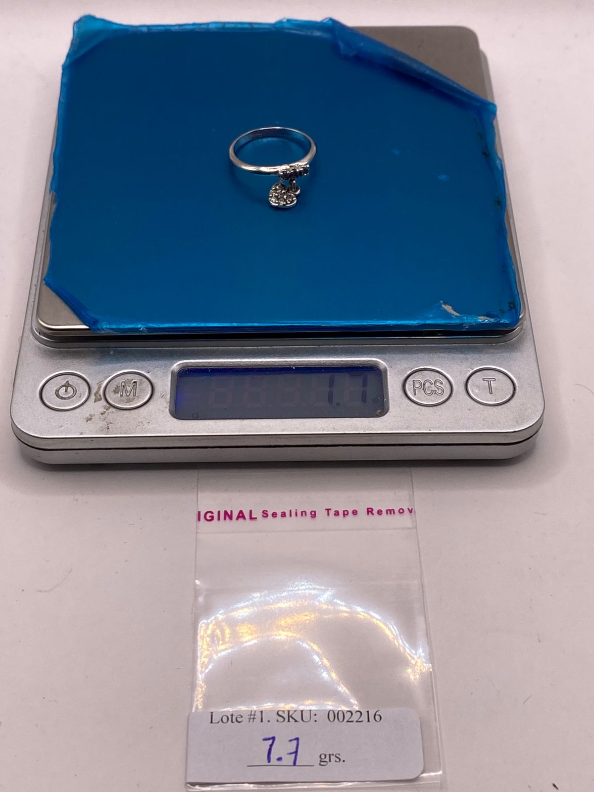 Anillo de Corazón Colgante con Zirconias Blancas en Plata Ley 925
