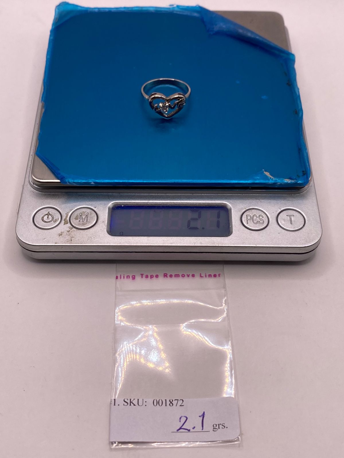 Anillo de Corazón Love en Plata Ley 925 con Zirconia Blanca