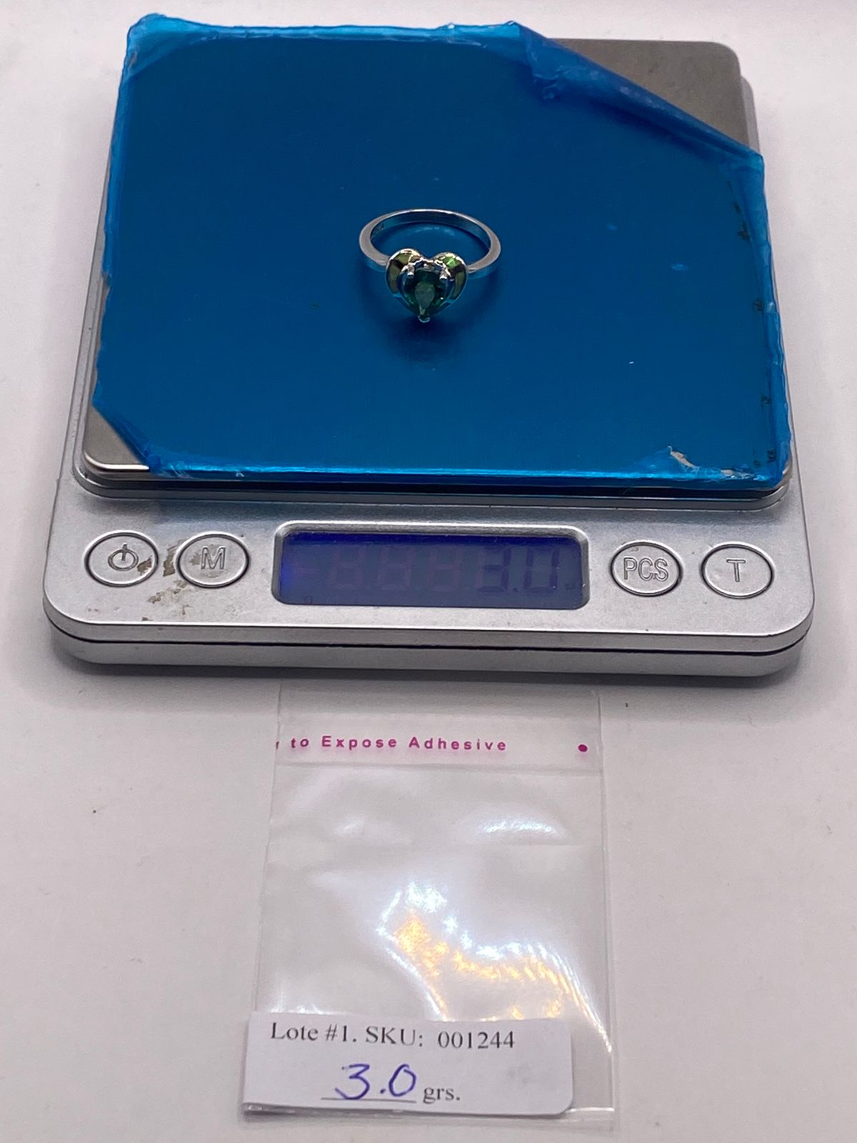 💍💚ANILLO CORAZÓN ÓPALO VERDE & ZIRCONIA ESMERALDA  PLATA 925