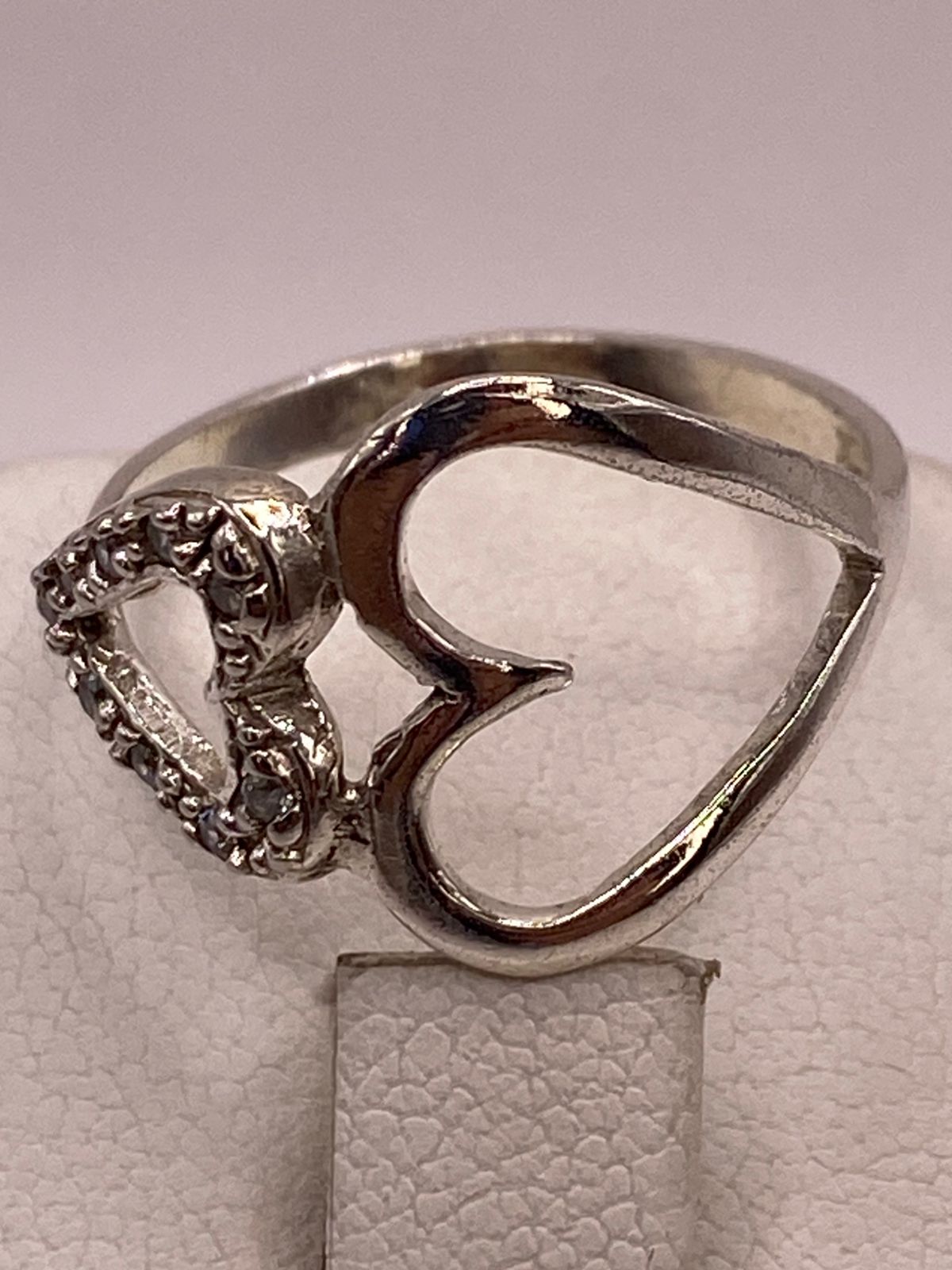 Anillo de Corazón de Plata Ley 925 con Zirconia