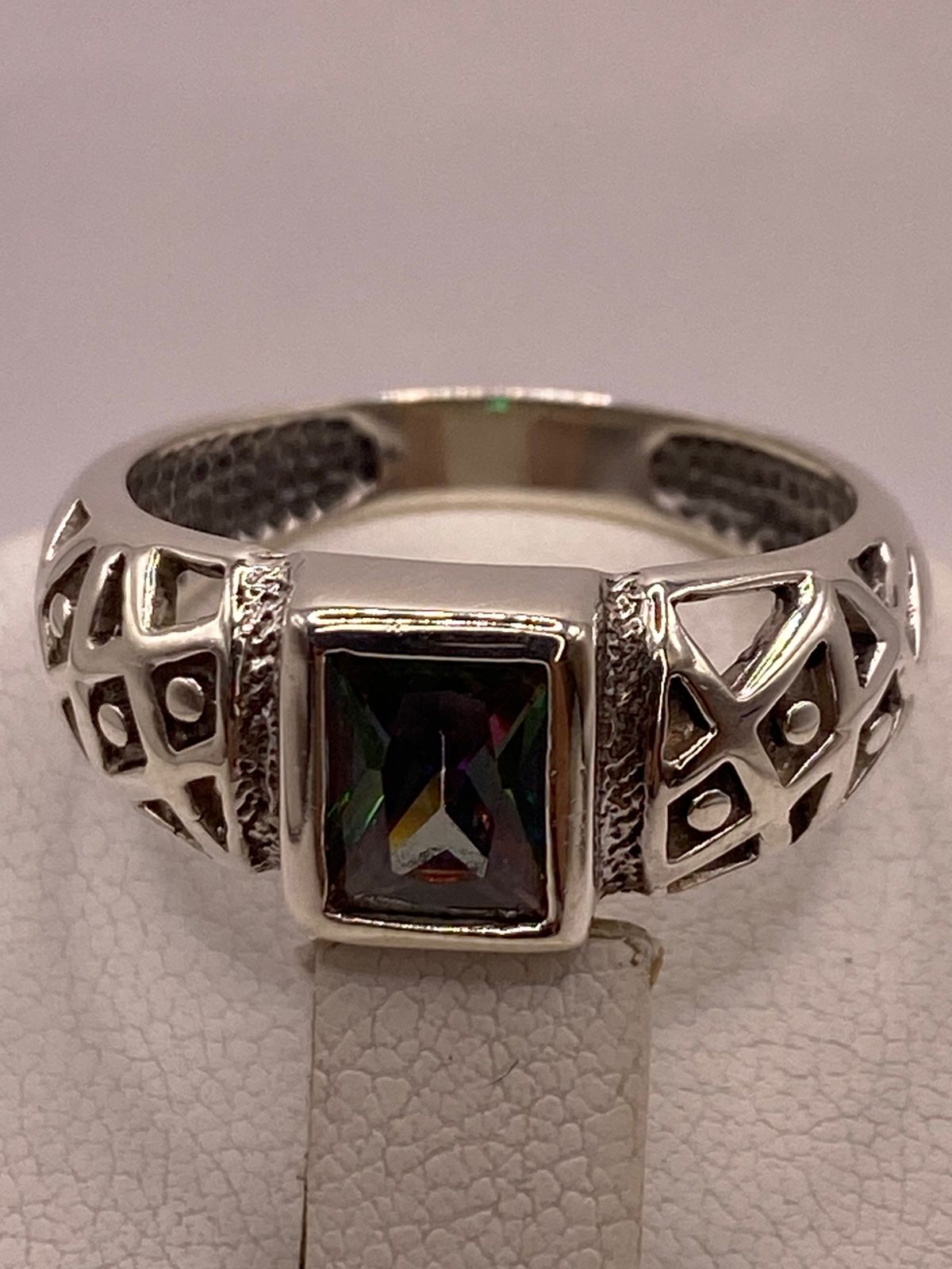 💎 ANILLO ELEGANTE CON ZIRCONIA MULTICOLOR EN PLATA LEY 950