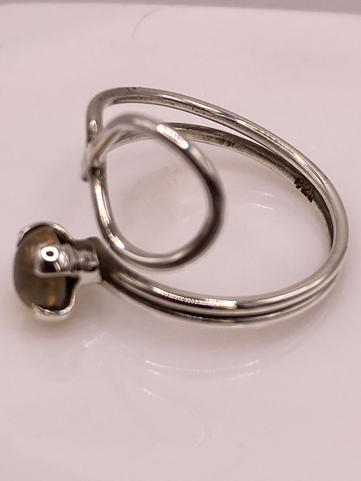 Anillo Envolvente Ajustable de Plata Ley 925 con Piedra Natural