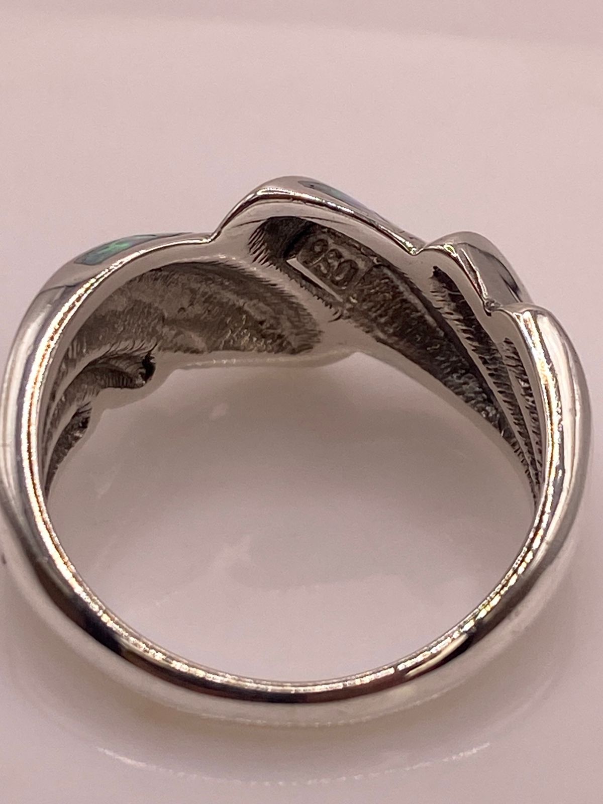 Anillo Envolvente de Plata Ley 950 con Ópalo de Fuego