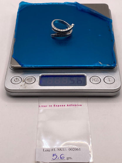 Anillo Envolvente Vintage con Marquesitas en Plata Ley 925, peso en gramos (báscula)