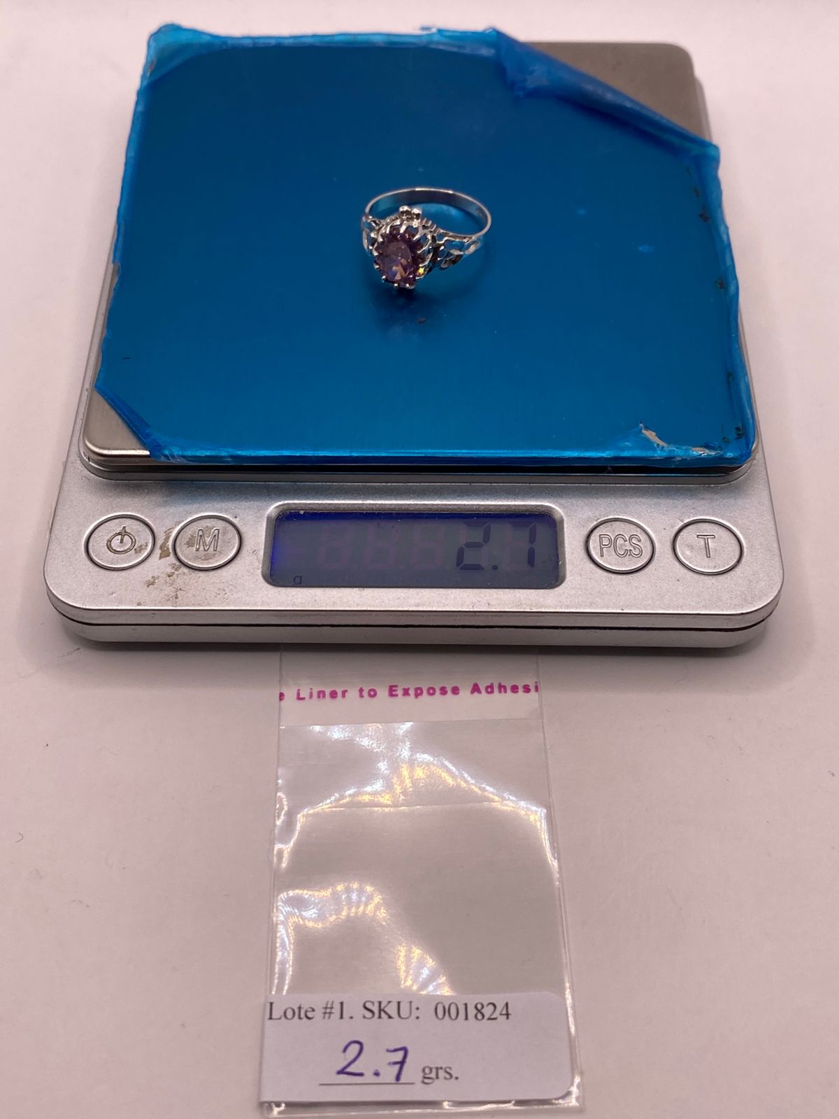Anillo Estilo Princesa con Zirconia Rosa en Plata Ley .925