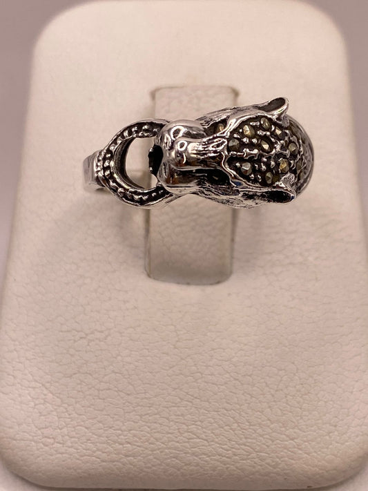 Anillo Felino Vintage con Marquesitas en Plata Ley 925, vista posterior