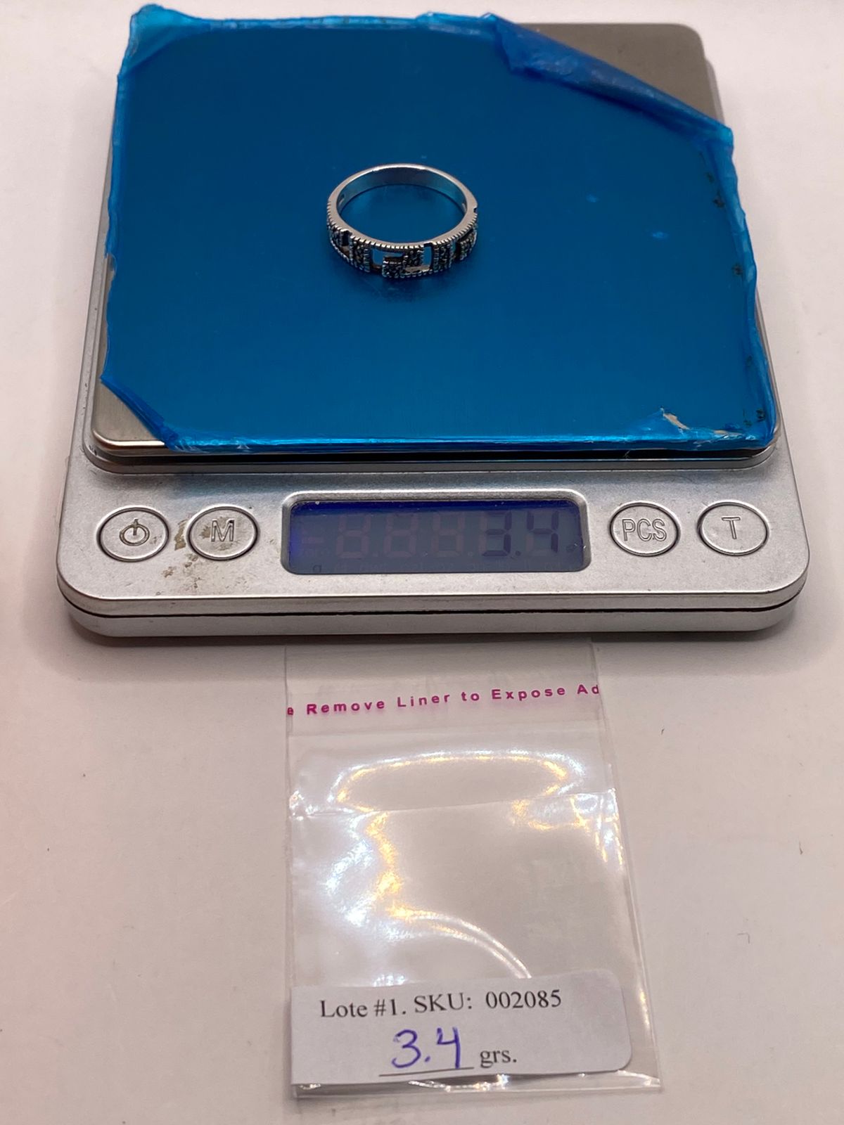 Anillo Greca Geométrico con Marquesitas en Plata Ley 925