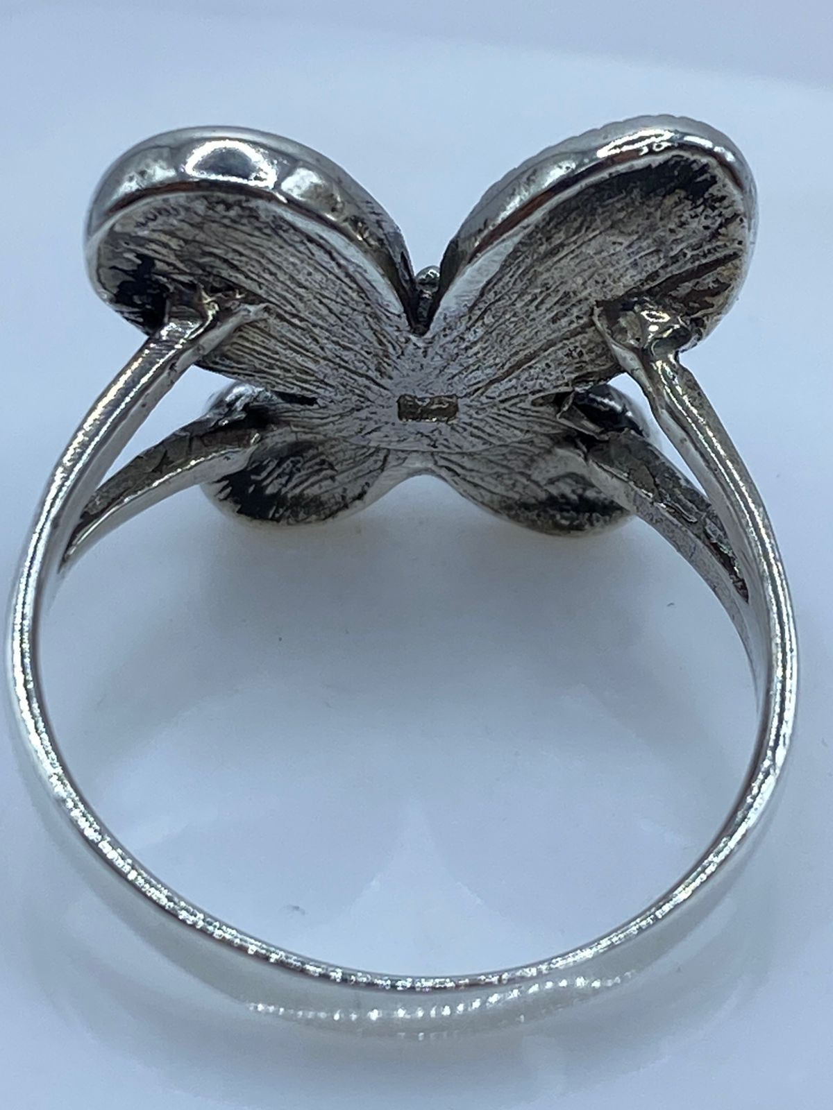 Anillo Mariposa de Plata Ley 925 con Ópalo de Fuego y Marquesita
