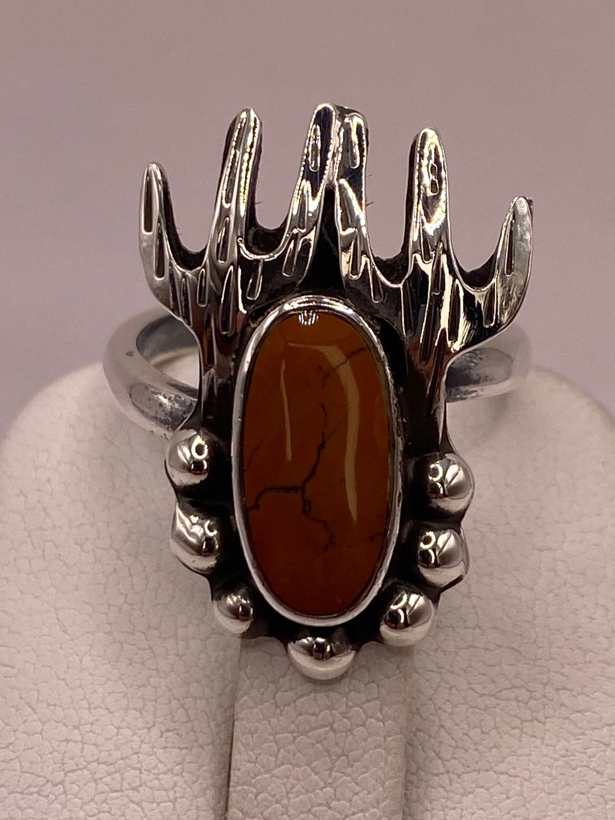 Anillo Navajo de Plata Ley 925 con Cornalina