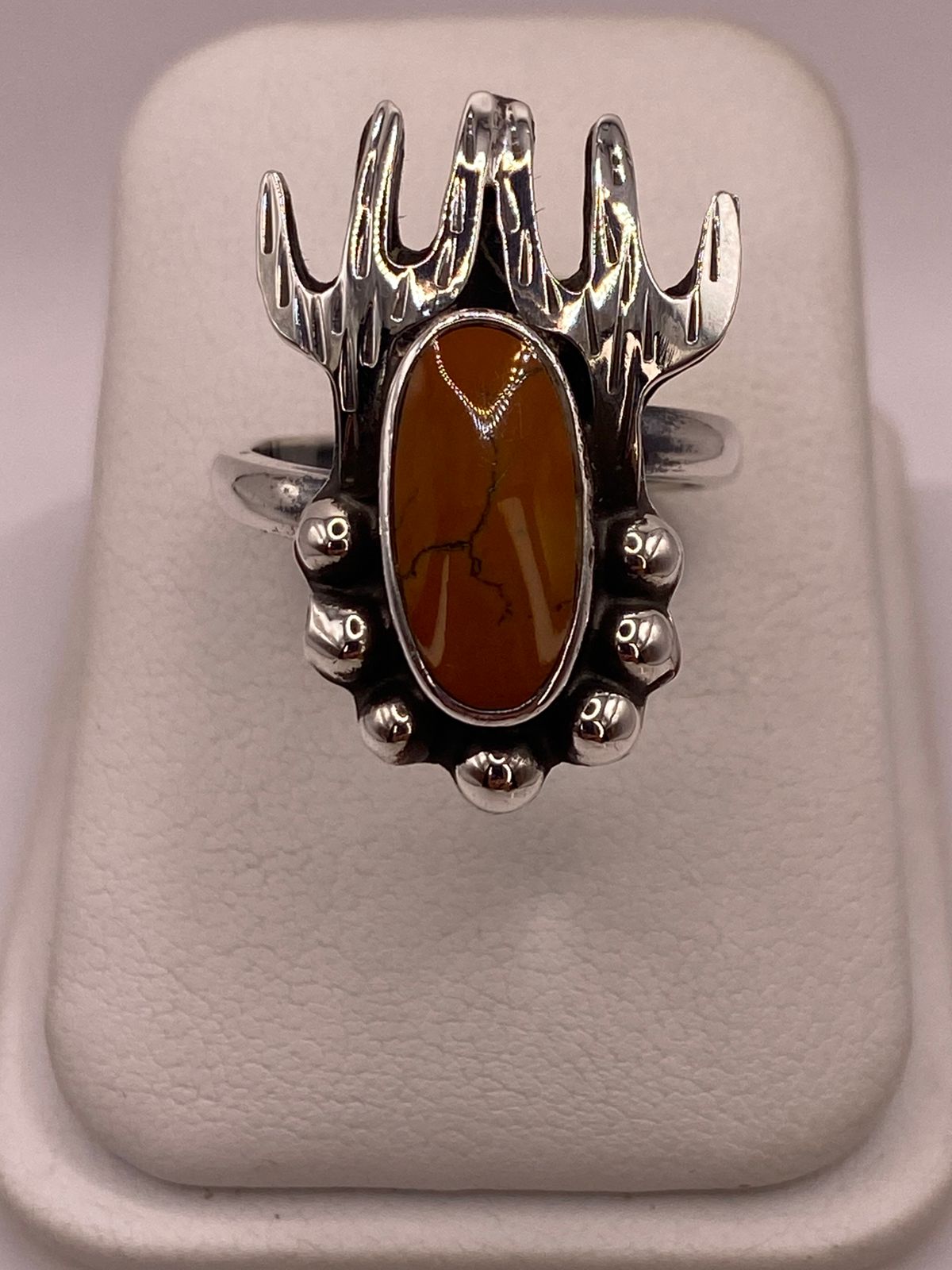 Anillo Navajo de Plata Ley 925 con Cornalina