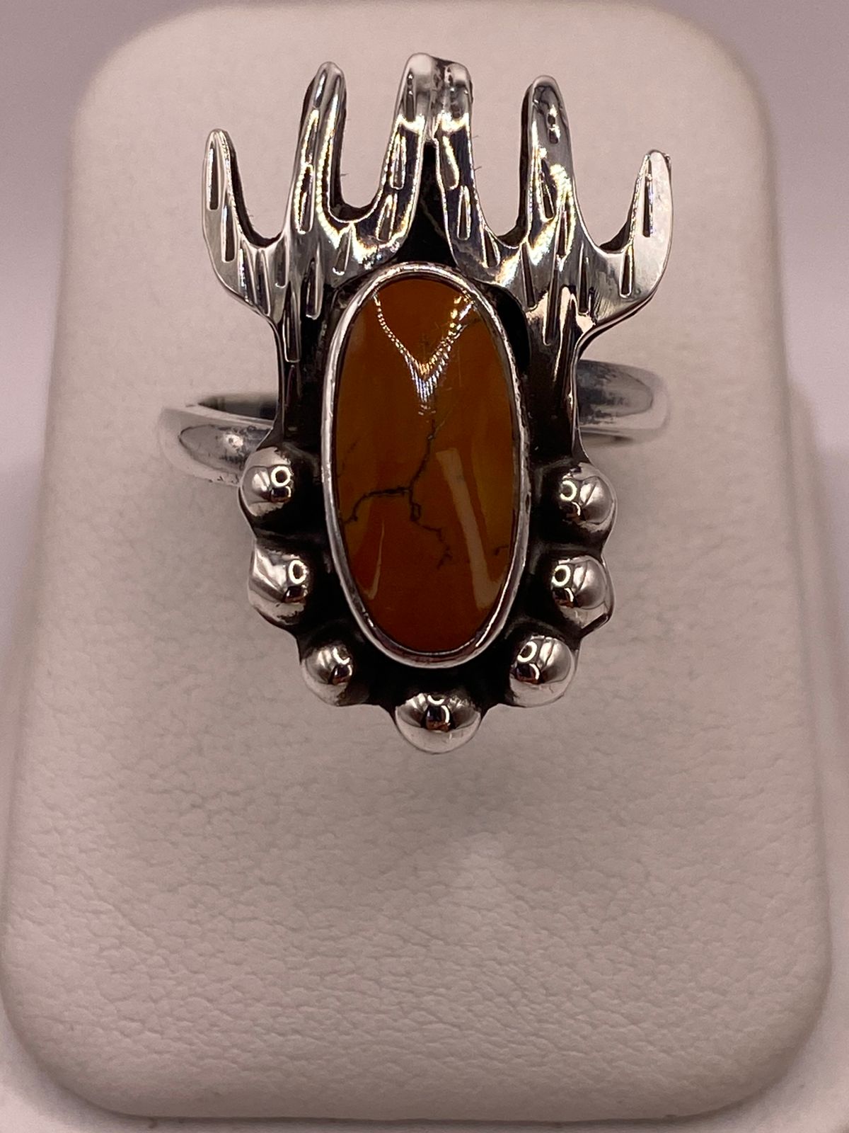 Anillo Navajo de Plata Ley 925 con Cornalina