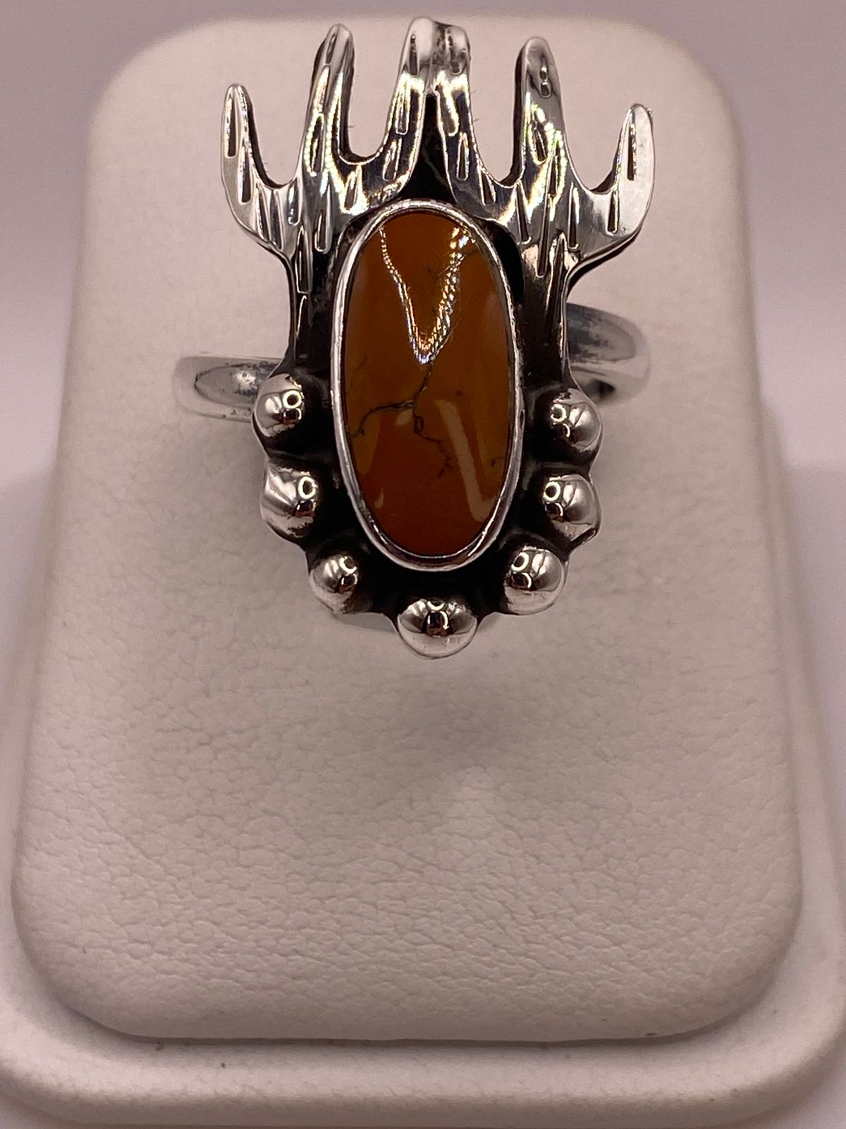 Anillo Navajo de Plata Ley 925 con Cornalina