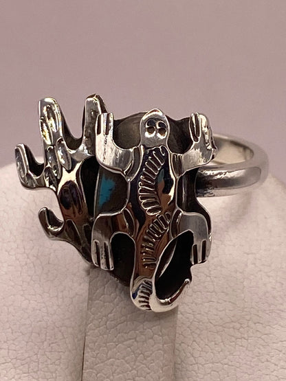 Anillo Navajo de Plata Ley 925 con Turquesa Natural