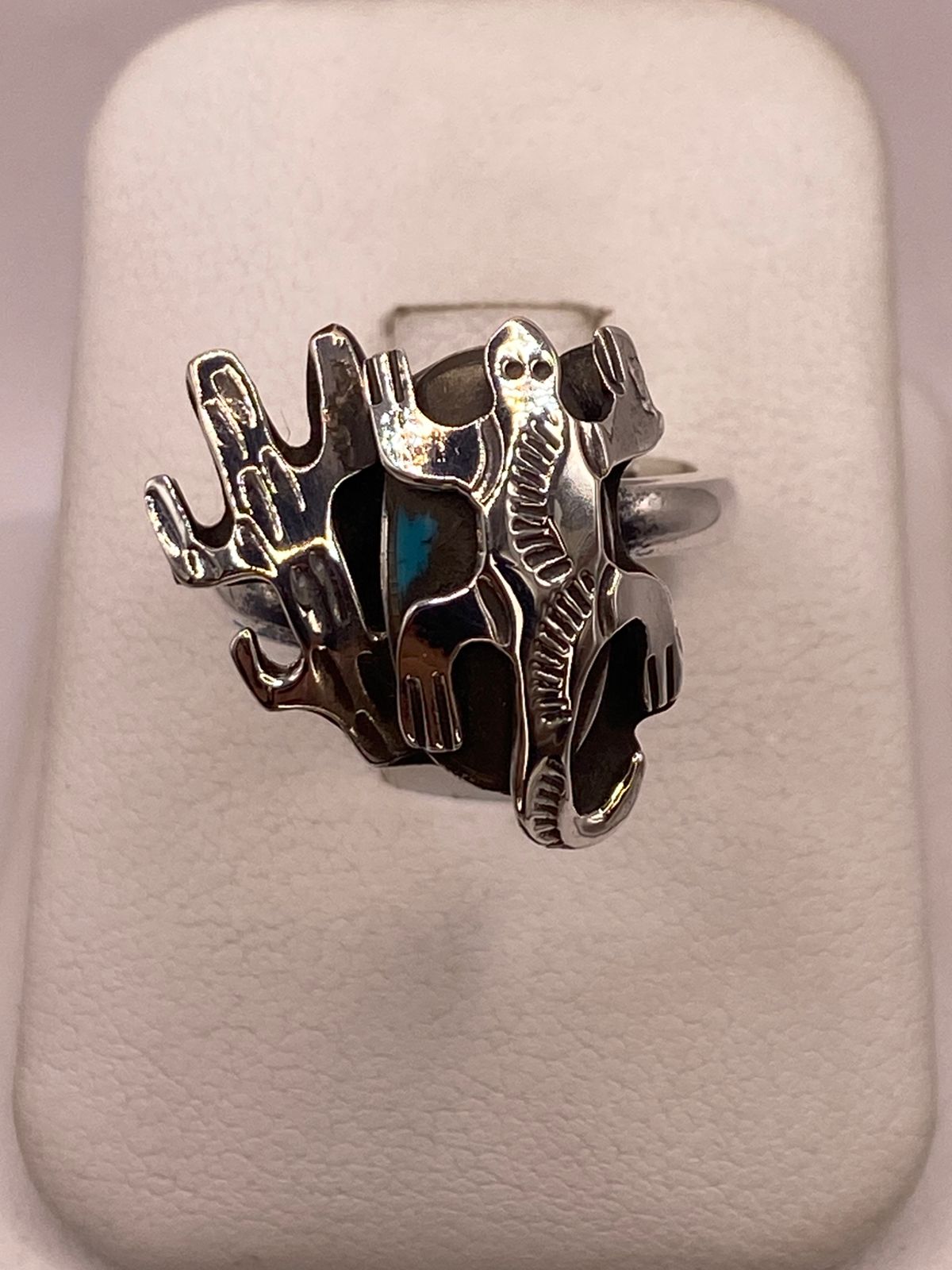 Anillo Navajo de Plata Ley 925 con Turquesa Natural