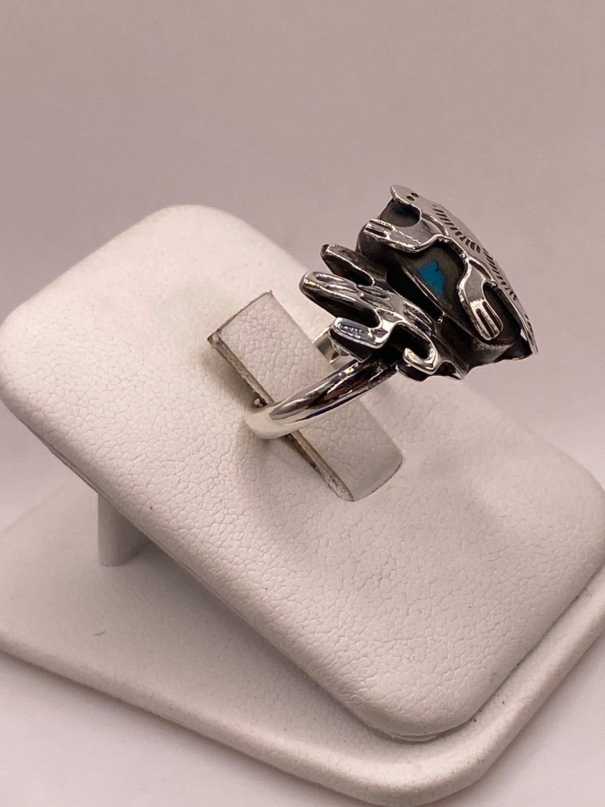Anillo Navajo de Plata Ley 925 con Turquesa Natural