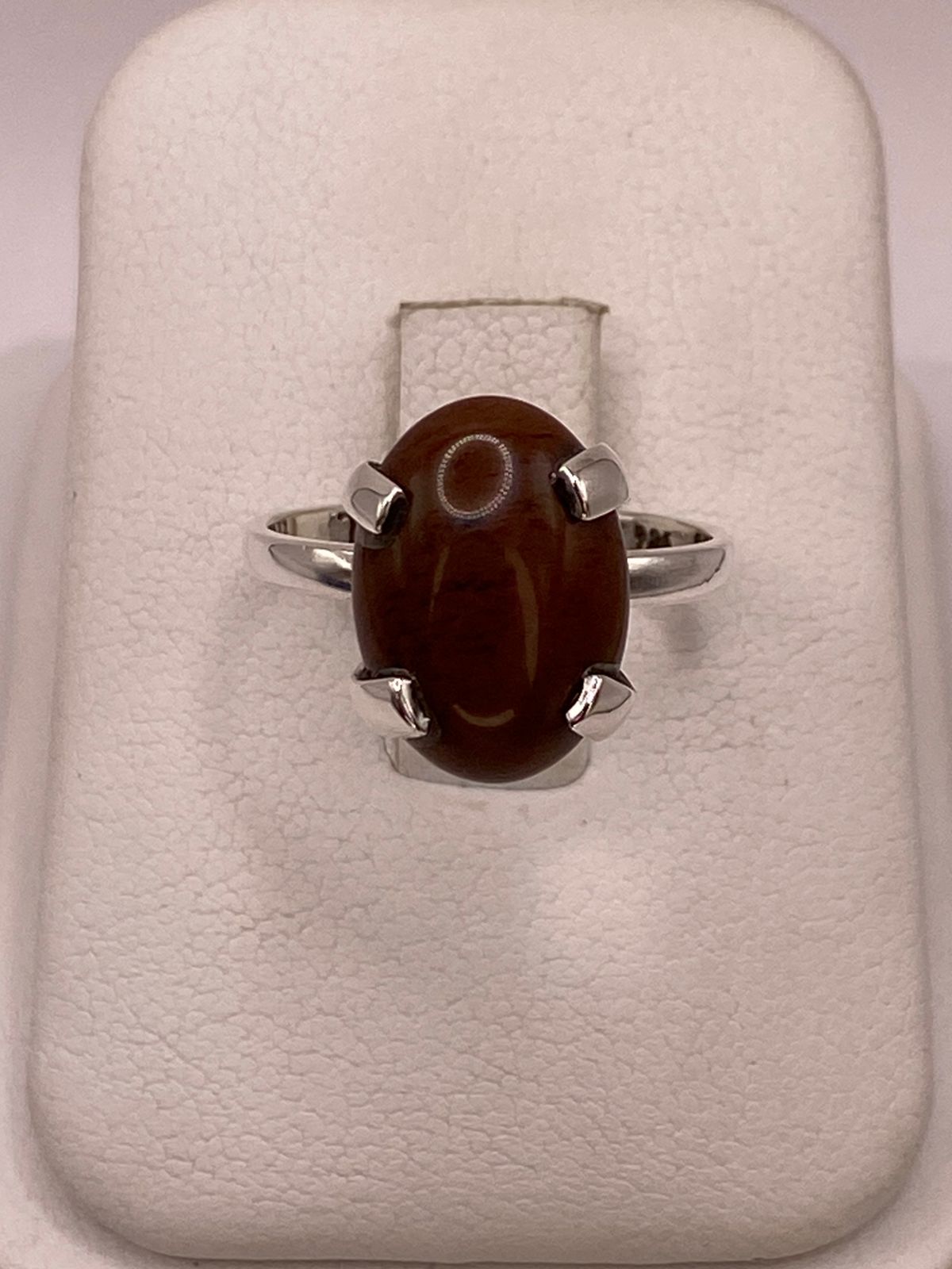 ANILLO OJO DE TIGRE DE PLATA LEY 925