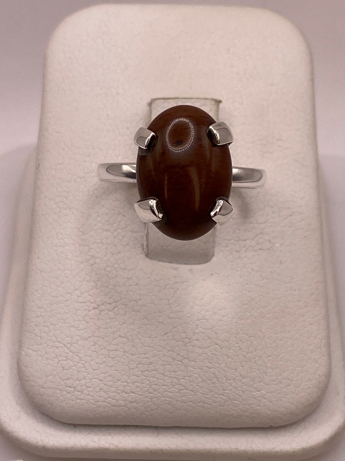 ANILLO OJO DE TIGRE DE PLATA LEY 925