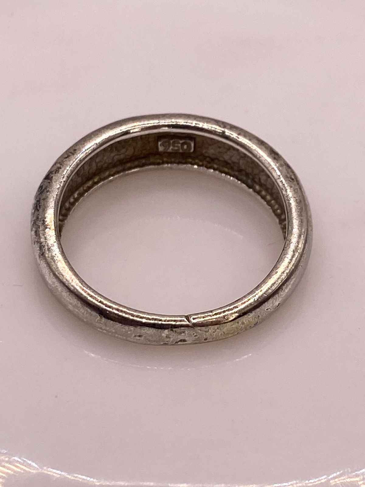 Anillo Ópalo de Fuego Azul & Verde Diseño Ondas Plata Ley 950