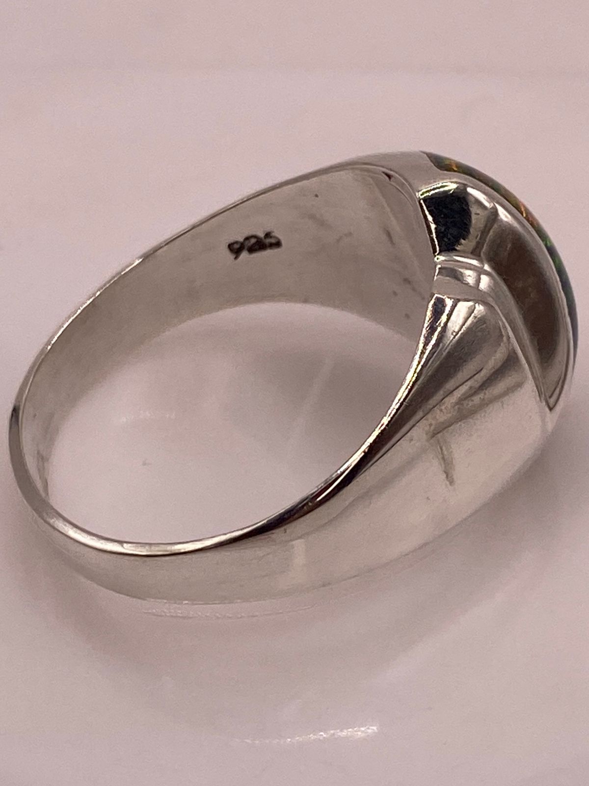 🌈🔥 Anillo de Ópalo de Fuego Multicolor en Plata Ley 925