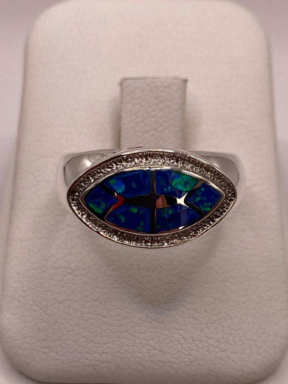 💍 Anillo Ovalado con Ópalo de Fuego en Plata Ley .950 en báscula mostrando peso
