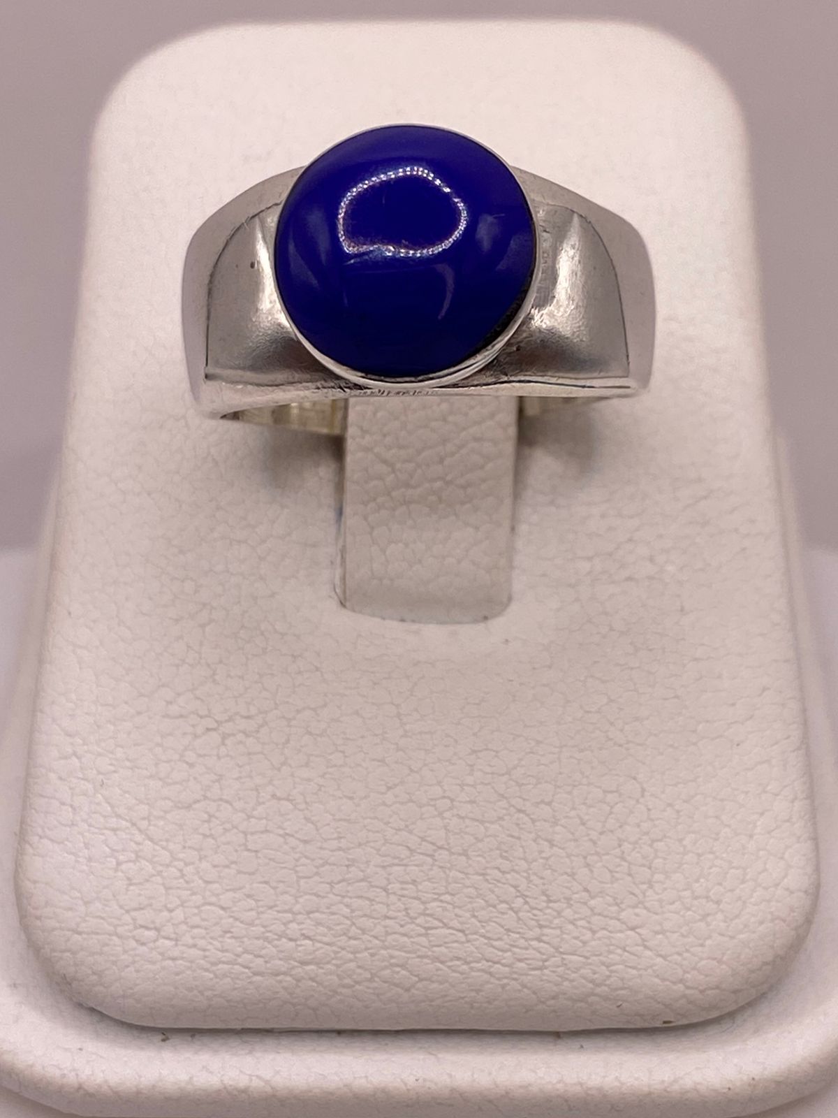 ANILLO DE PLATA LEY 925 CON ÁGATA AZUL