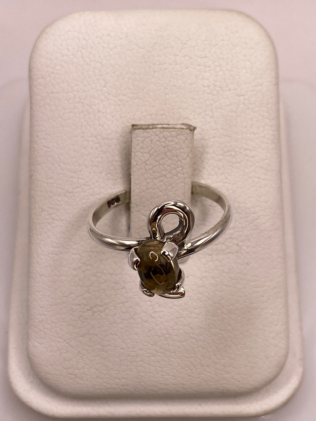 Anillo de Plata Ley 925 con Ámbar Ahumado